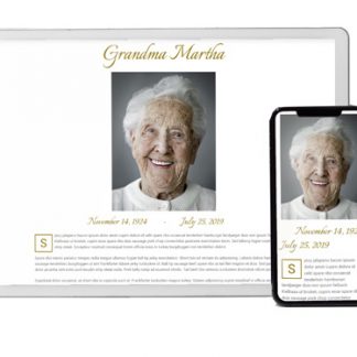 Memorial Web Page (includes Digital Plaque)